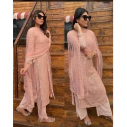 Auspicious Peach Color Palazzo Suit for party and wedding